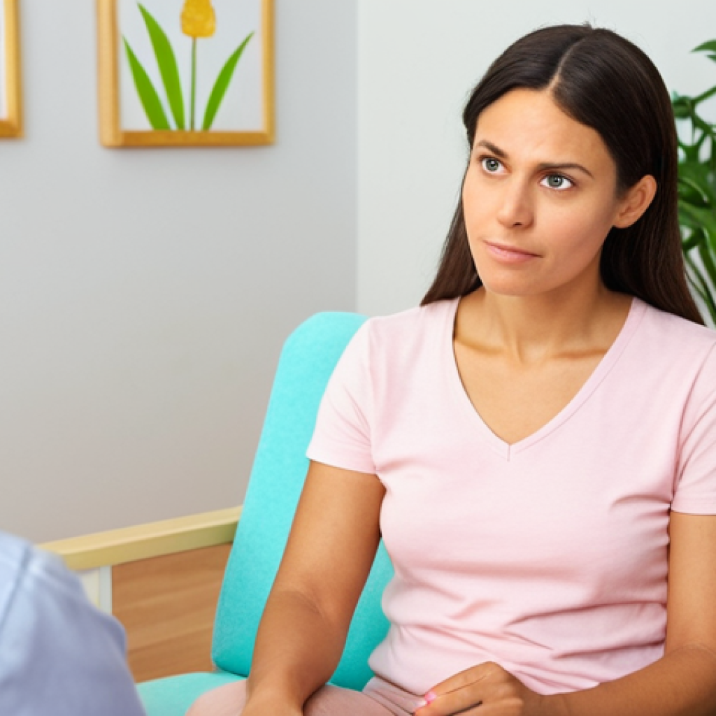 **

A kind-faced female counselor in a brightly lit, comfortable counseling room, listening attentively to a client. Focus on empathy and support. Soft, pastel colors.  Include elements suggesting self-care like plants or calming artwork in the background.  "Counseling Session, Empathy, Support, Pastel Colors, Mental Wellness"

**
