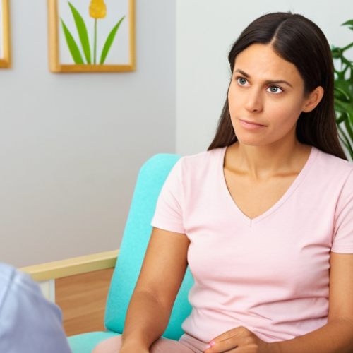 **

A kind-faced female counselor in a brightly lit, comfortable counseling room, listening attentively to a client. Focus on empathy and support. Soft, pastel colors.  Include elements suggesting self-care like plants or calming artwork in the background.  "Counseling Session, Empathy, Support, Pastel Colors, Mental Wellness"

**