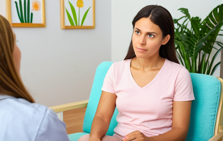 **

A kind-faced female counselor in a brightly lit, comfortable counseling room, listening attentively to a client. Focus on empathy and support. Soft, pastel colors.  Include elements suggesting self-care like plants or calming artwork in the background.  "Counseling Session, Empathy, Support, Pastel Colors, Mental Wellness"

**