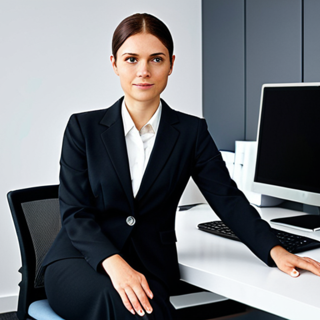 상담심리사로서 자격증 취득 비용 분석 - Businesswoman in Office**
"A professional businesswoman in a modest business suit, sitting at a des...