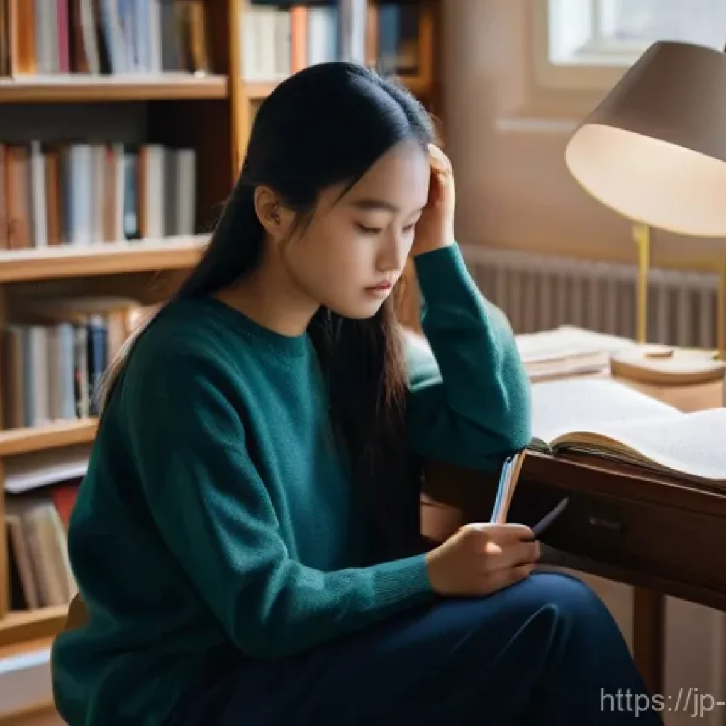 상담심리사로 성장하기 위한 독서 리스트 - **Prompt:** A thoughtful and curious young female counseling psychology student, of East Asian desce...